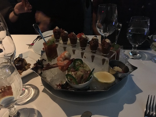 Seafood platter. Fish cones y'all!