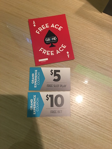 Free gaming coupons upon check-in