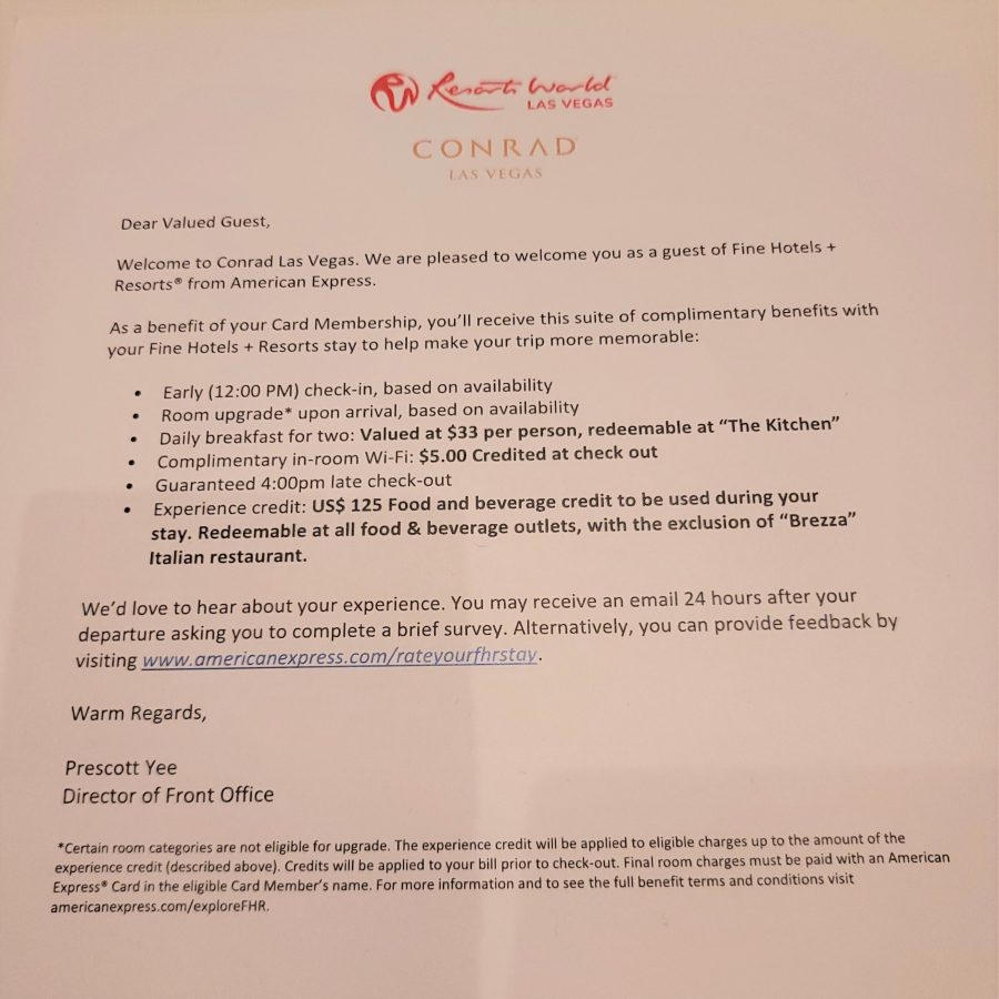 conrad las vegas amex platnium benefits